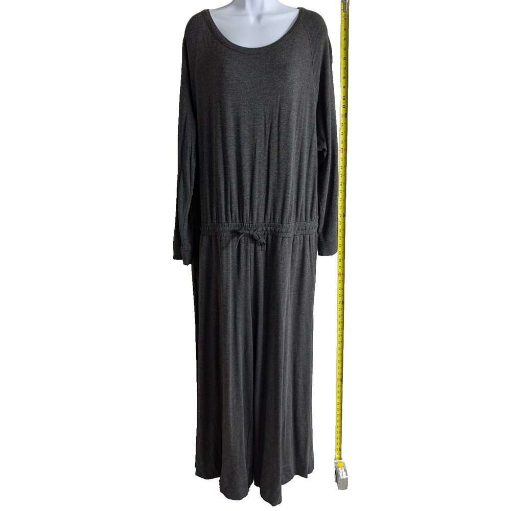 Lou & Grey Jumpsuit Womens XL Wide Leg Signature Soft Athleisure Gray Minimalist - Picture 2 of 13
